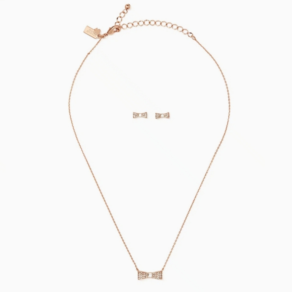 ๐ Kate Spade Ready Set Bow Pendant & Studs Set - Picture 3 of 8